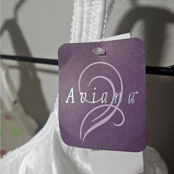 Aviana Floral Full Coverage Wireless Bra - size 46F white - Picture 4 of 4